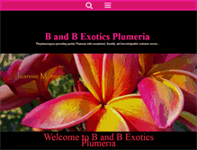 Tablet Screenshot of bandbexoticsplumeria.com